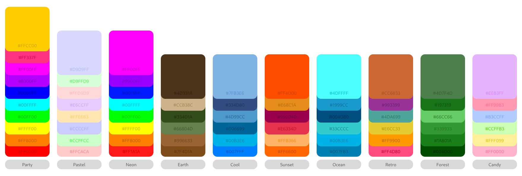 color palettes